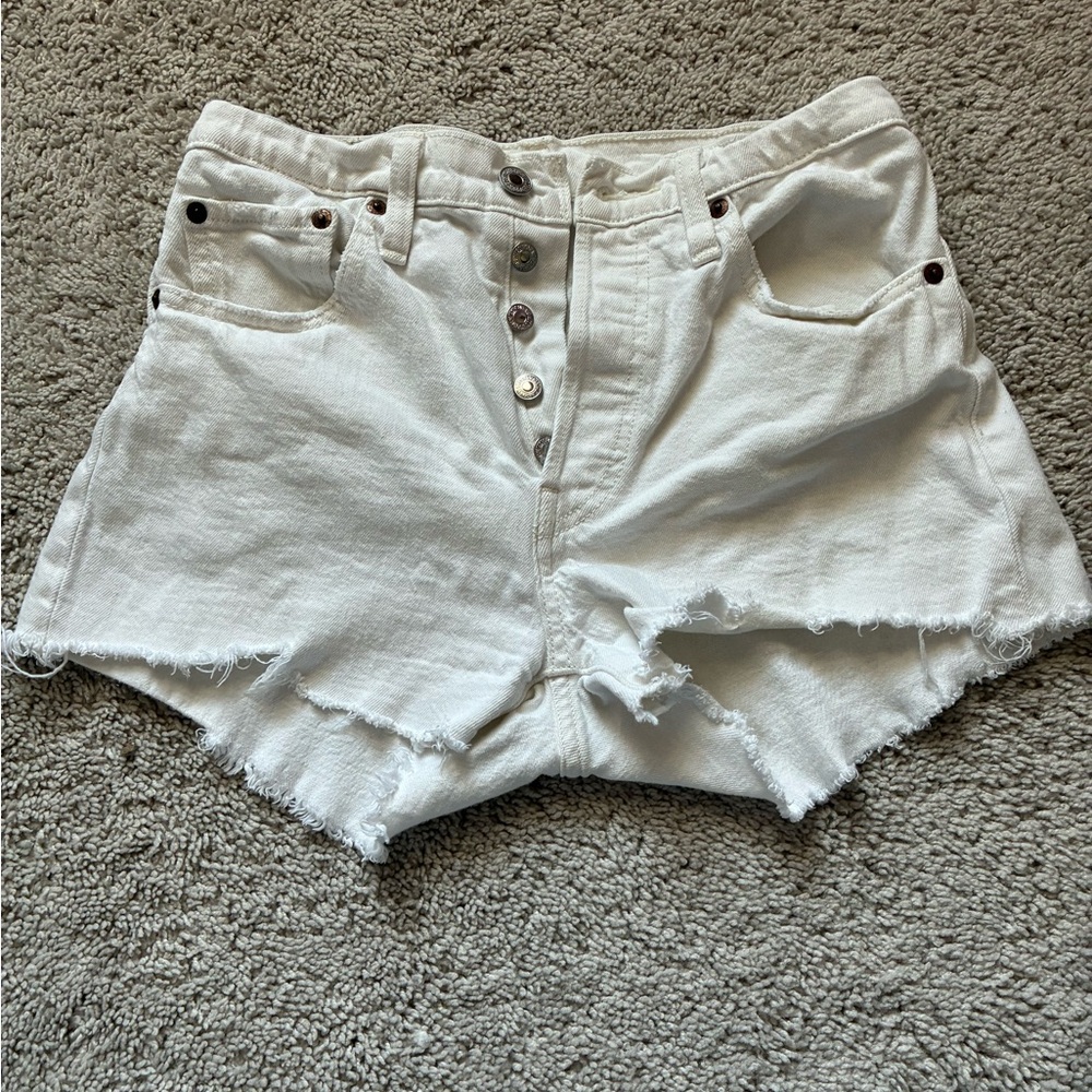 Levi's 501s White Denim Women Shorts